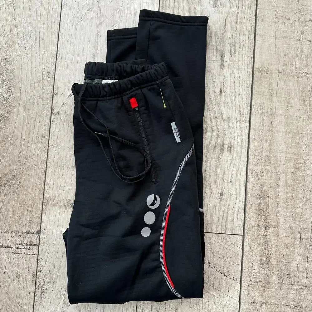 4uCycling Men’s Thermal Windproof Cycling Athletic Pants Fleece Lined Black S